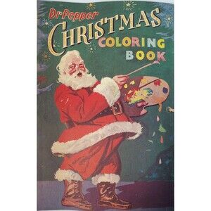 Vintage 1954 Dr. Pepper Santa Christmas Coloring Book